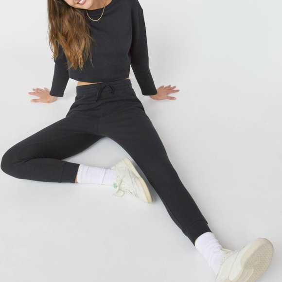 Aritzia Pants - Aritzia Sunday Best Baby Waffle Knit Jogger in Black